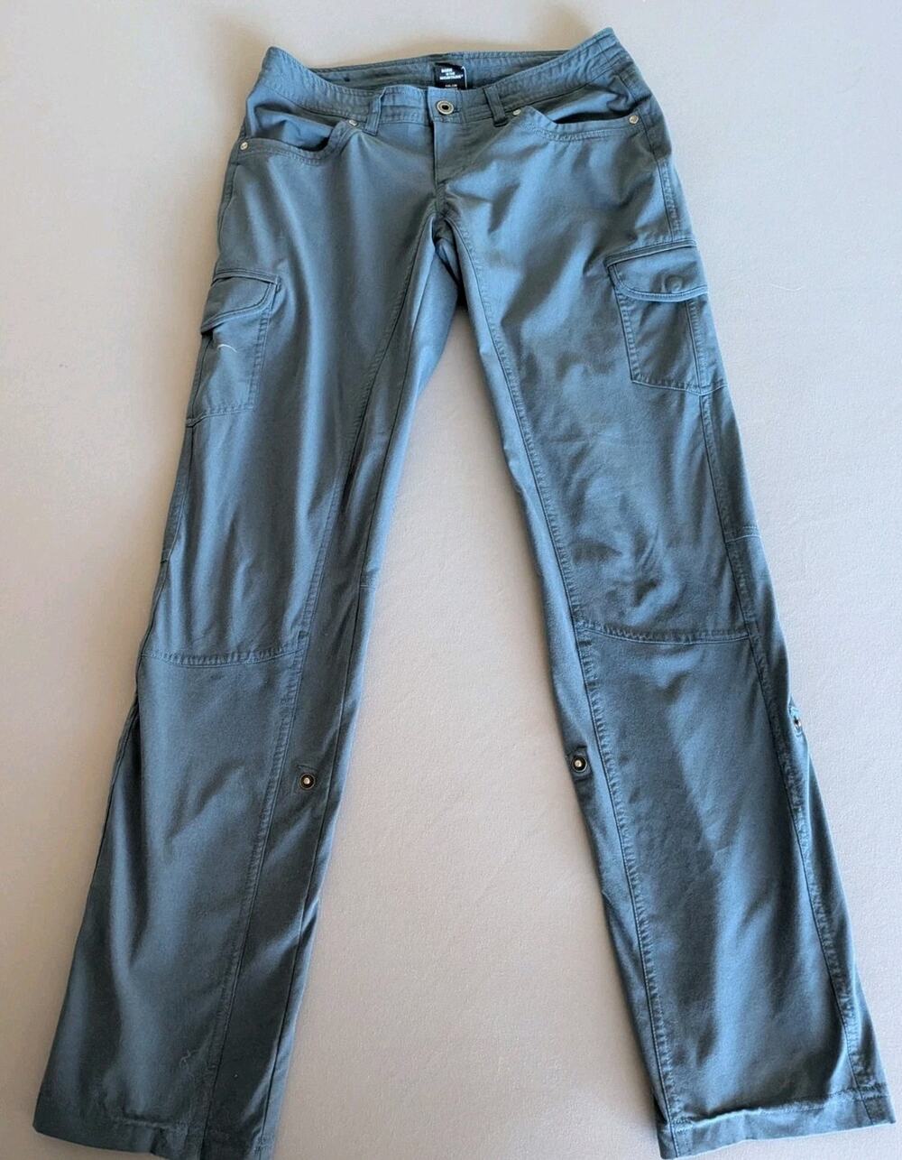 Kuhl Freeflex Cargo Hiking Pants Size 4 Blue Roll Up Convertible Hiking Camping